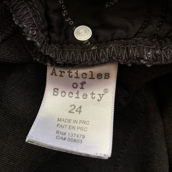 Article of Society 24 Gray Wash Jeans Frayed Hem - Picture 3 of 5